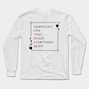 Best mother in the world Acrostic Long Sleeve T-Shirt